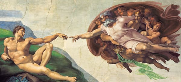 Stvoření Adama od Michelangela - strop Sixtinské kaple ve Vatikánu